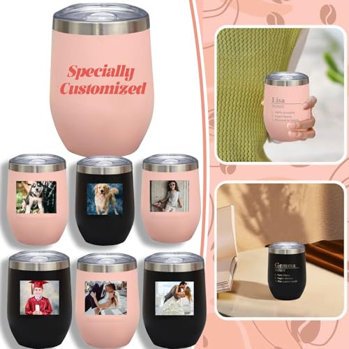 Tasse de voyage isotherme personnalisée, gobelet à café avec texte d’image, gobelet de voyage en acier inoxydable isolé avec couvercles, cadeaux de tasse de voyage personnalisés pour anniversaire