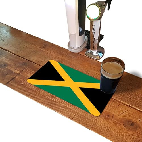 Tapete de bar para el hogar, pub, alfombrillas de goma de cerveza sin bordes, accesorios de regalo para bares, bares, bandera de Jamaica