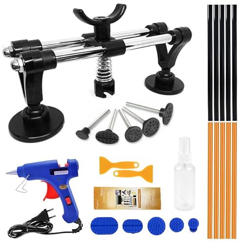 JIODEKEYI 25 Pieces Car Dent Puller Kit: Auto Dent Removal Kit with Bridge Puller for Cars Damage Caused by Large Small Dents and Hail Damage