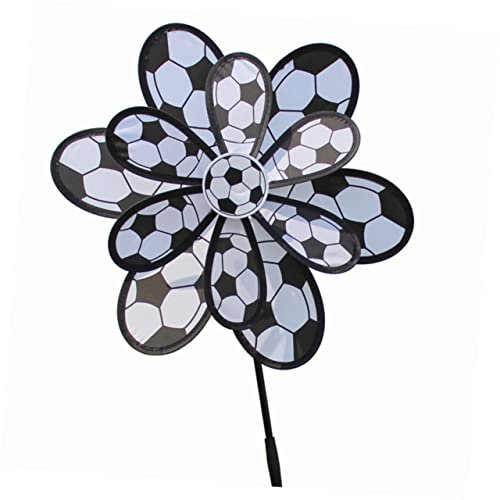 ibasenice 2pcs Double-layer Football Pattern Pinwheel Toys Windmill for Outdoor Decor Party Garden Fun Boy Girl's Windmill Photo Props