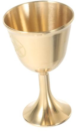 Cabilock Cáliz De Latón Antiguo Para Ofrendas De Agua Cáliz Pentagrama Hecho Mano Copa Medieval Versátil Para Rituales Wiccanos y Paganos Decoración Vintage Para Altar El Hogar