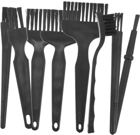 BIUDECO 8 pièces Set Brosses Nettoyage Rasoir Électrique PP Poils Non Pelucheux Poignée Antidérapante pour Rasoir Tondeuse et Appareils Ménagers
