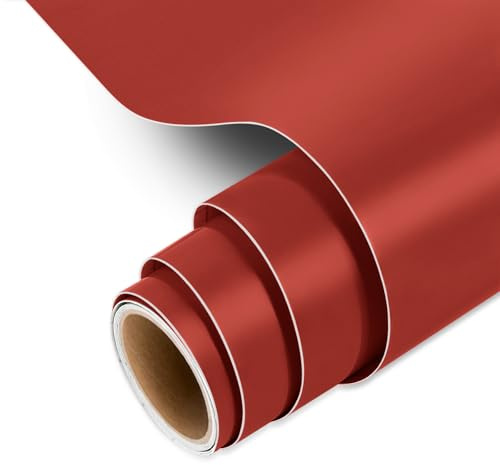 IModeur Matte Red Permanent Vinyl Roll - 30.5 x 152.5 cm Self Adhesive Vinyl for Cup, Red Vinyl for Birthday Gift, Party Ornaments, Home Decor
