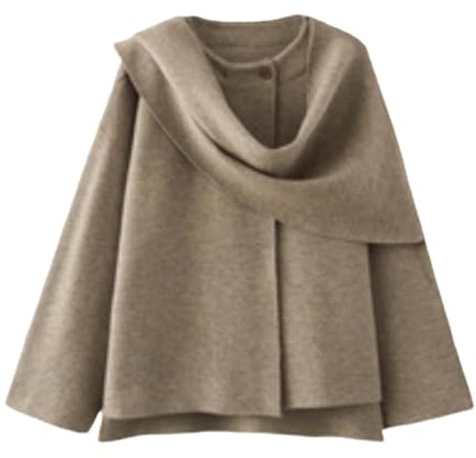 Dam överdimensionerad halsduk jacka sjal wraps, 2026 stickad långärmad knapp vinter peacoat, mode lätt cardigan kappa