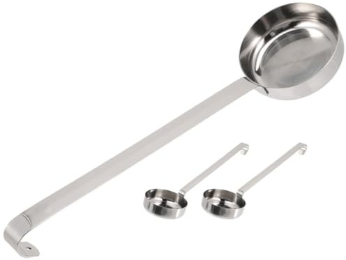 JOINPAYA Cucharas para Salsa de Pizza Acero Inoxidable 3 Piezas Cuchara Plana Antigoteo Medidora Cucharones Útiles para Servir Ketchup en Cocina Hogar Restaurantes
