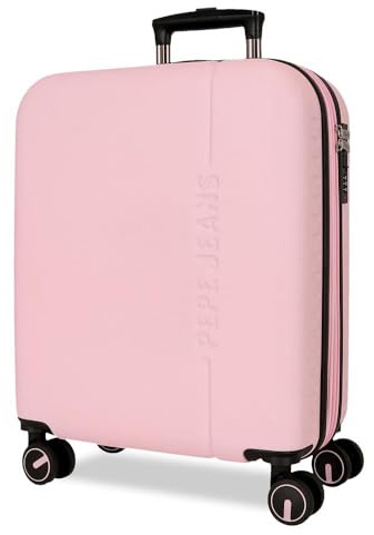 Pepe Jeans Montana Maleta de Cabina Rosa Claro 40x55x20 cm Rígida ABS Cierre TSA Integrado 37L 2,6kg 4 Ruedas Dobles Equipaje de Mano by Joumma Bags