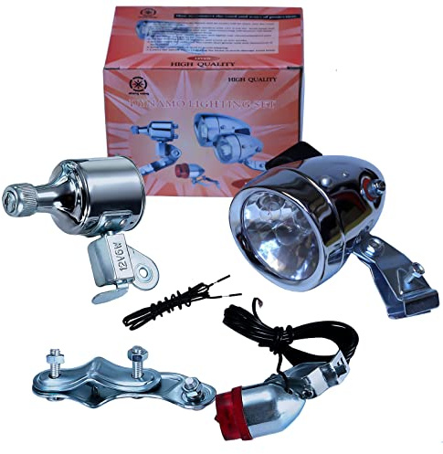 Dynamo Friction Generator Headlight Tail Light Kits 12V 6W Road Mountain Bikes