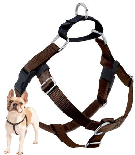 2 Hounds Design Freedom No Pull Dog Harness, Adjustable Harness, Easy Walking & Comfortable Control, Fits Small, Medium & Large Dogs, Solid Colors, Made in USA, 1 LG, Brown