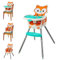 Infantino 4-in-1 Highchair - Space-Saving, Multi-Stage Booster and Toddler Chair with Multi-use Meal mat and Dishwasher-Safe Tray, in a Fox-Themed Design