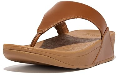 Fitflop Women's Lulu Leather Flip Flops, Toe-Post Sandals, Comfortable with Natural Arch Support - Beige - 7 UK