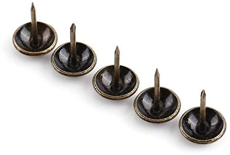 Chiodi Tappezzeria 100 Pezzi, Puntine Per Tappezzeria, Chiodi Decorativi Per Mobili in Bronzo Chiodini, Chiodini a Testa Tonda, Puntine a Pressione Per Poltrona Letto O Altri Mobili(12 * 17 mm)