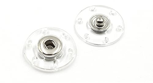 10 Jeux de Boutons-Pression Transparents Clairs pour Manteau Chemise Vêtements Sac et Couture DIY
