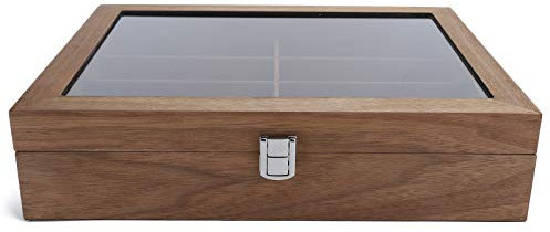 Boîte de rangement pour lunettes en bois massif rétro à 8 grilles, vitrine pour lunettes de soleil, étui à lunettes en bois massif pour ménage, boîte de rangement pour bijoux, convient aux bijoux