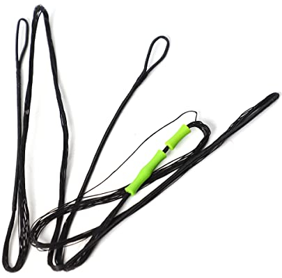 ACCMOS Replace Bogenschnur für Traditioneller und Recurve Bogen Dacron Schwarz 16 Stränge mit Fingerschutz, Benutzt für Bogensport 68 Ersatzzubehör für Bogensehnen (68inch)