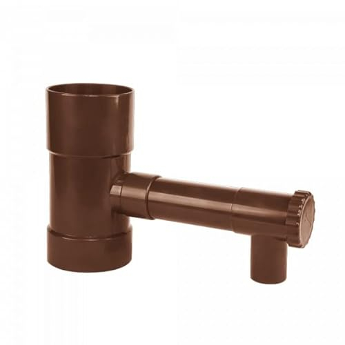 Regensammler Wassersammler für Fallrohr Fallrohfilter Fallrohr Wasserfänger Regenfässer (80mm Braun)