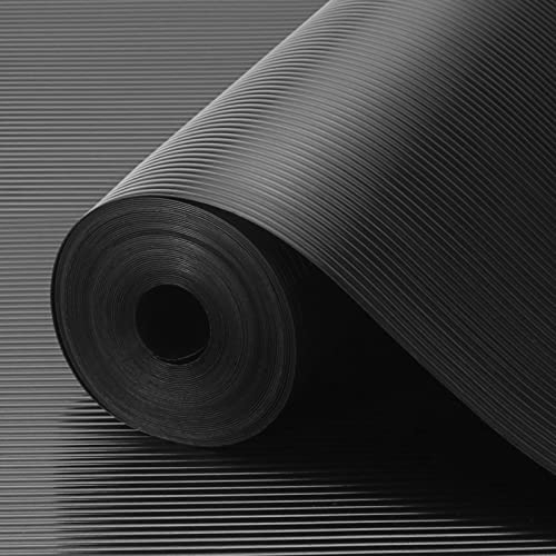 Origuuds Tapis Fond de Tiroir Non-Adhésif, Tapis Frigo en EVA Antiderapant, Plastique Tapis Refrigerateur Placard Etagere Protection, pour Meuble, sous Evier Cuisine (Noir/30cmx600cm)