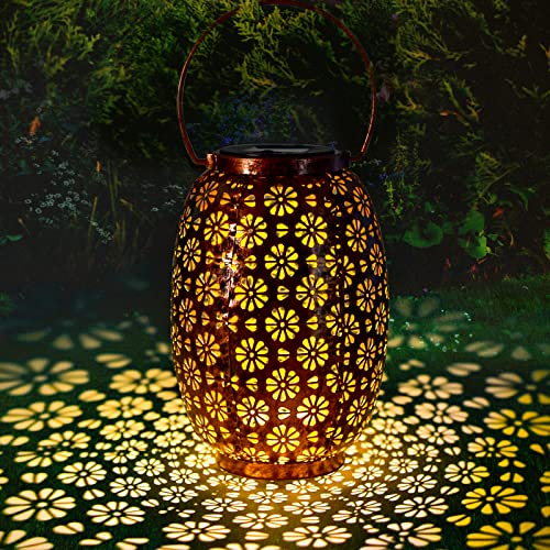Solarlaterne für Außen, Vintage Metall Solarlampen für Außen Warmweiß, IP65 Wasserdicht Hängend Garten Deko Solarleuchten/LED Solar laterne für Außen Veranda Rasen Hof