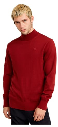 G-Star Homme Premium Core Mock Neck Knitted Sweater, Rouge (dry red D25175-D847-5298), M