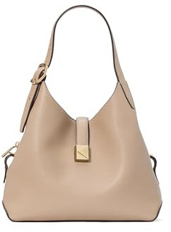 kate spade new york Women's Deco Pebbled Leather Medium Crossbody Tote, Timeless Taupe, One Size