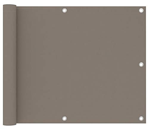 Buzaza Balkon-Sichtschutz Terrassen Sichtschutz Blackout Shade Terassensichtschutz Sichtschutz Garten Taupe 75x600 cm Oxford-Gewebe