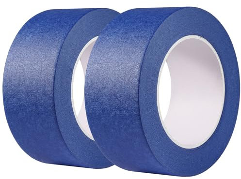 MIHURO 2 Rolls Masking Tape 48mm x 50m Blue Painters Tape for Painting,Waterproof Wide Masking Painting Tape Decorating Tape for Painting Protection Marking Decorating