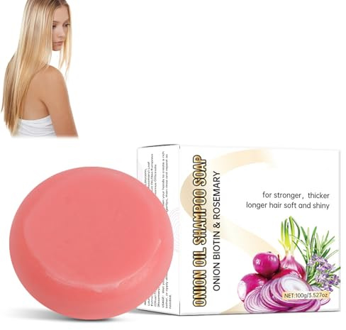 Eazerom 06 Barra De Champú De Cebolla,100g Barra De Champú Anticaída Del Cabello,Hair Regrowth Shampoo Bar Cebolla Reparar El Cabello DañAdo Y Promover El Crecimiento Del Cabello,Champú Cebolla