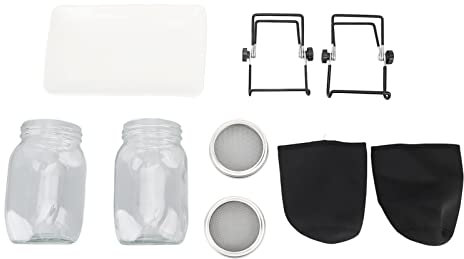 IZHIUTP Kit de Germination en Pot Mason 2 pièces, Ensemble de Germination à Drainage Facile for la Culture du Brocoli, de la Luzerne et Plus Encore