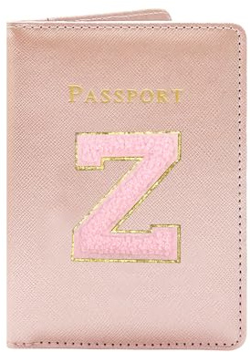 JEKUGOT Housse de passeport personnalisée, porte-passeport en cuir synthétique, porte-passeport mignon, étui de passeport pour femme, peut contenir des cartes de crédit, des cartes d'embarquement