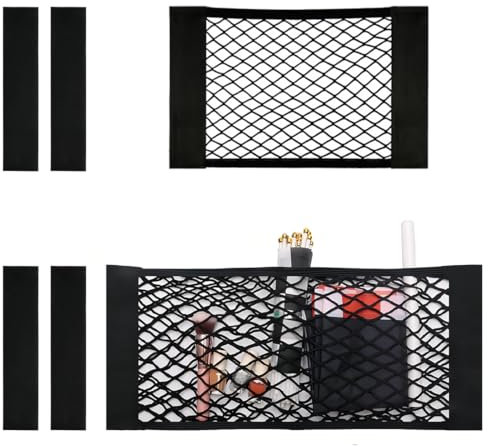 CATOR 2 PCS Bolsa de Organizador Tronco de Coche, 40 x 25 cm, 60 x 25 cm Red elástica de Almacenamiento, Accesorios Coches Interior con Redes de Bolsillos Elástica, comestibles, almacenaje