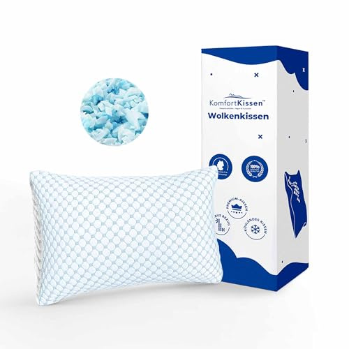 MKS Sovkudde 50 x 70 med minnesskum och gel – kudde med ergonomiskt nackstöd – för vuxna, som sover på ryggen och sido – kylande, hygienisk, bekväm