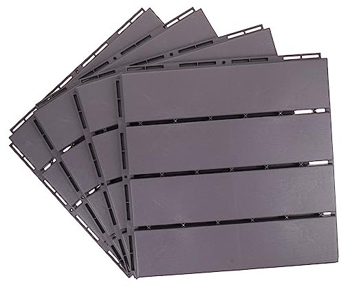 SHINEOFI 4pezzi Piastrelle Per Terrazze Ad Incastro Pavimenti Per Esterni in Plastica Piastrelle Per Patio Finte in Decorazioni Per e Balconi Facili Da Installare e Resistenti All