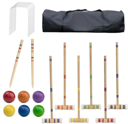 Spikes Ball Set, Ball Game Set 6 spelare gårdsspel för familjer | Återanvändbara utomhusaktiviteter, träbowling för män, kvinnor