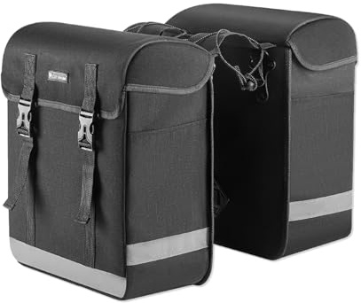 OLYSPM Borse Bici Posteriore Laterali,Borse Laterali Bici 34L con Doppio Scomparto,Ganci e Cinghie a Strappo per un Montaggio e una Rimozione Rapidi
