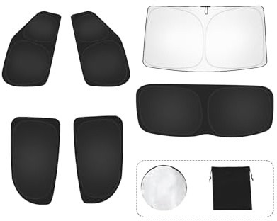 Set di 6 parasole auto per Volkswagen/VW T-ROC (2018-2024) – Copertura completa per parabrezza, finestrini laterali, finestrini triangolari e lunotto posteriore – protezione UV e calore, privacy
