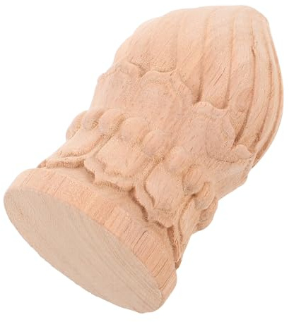 Housoutil Capiteles decorativos de madera tapa de de barandilla tapa para de escalera remate de piña de madera para escaleras Beige