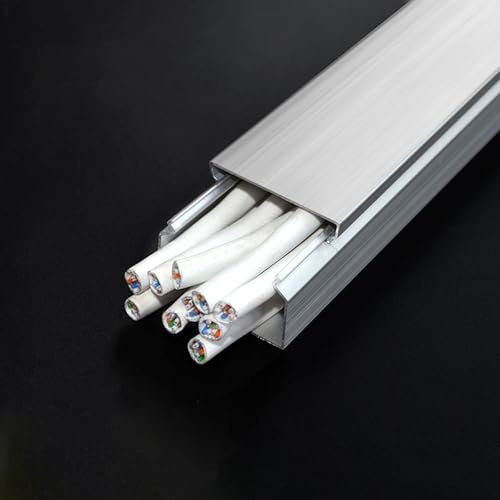 kabelkanal Dekorative, Unsichtbare Kabelrinne Aus Silberfarbenem Metall, Kabelkanal Für Schulen, Öffentliche Einrichtungen Und Außenbereiche(L W H 80CM x 4CM x 2.5CM)