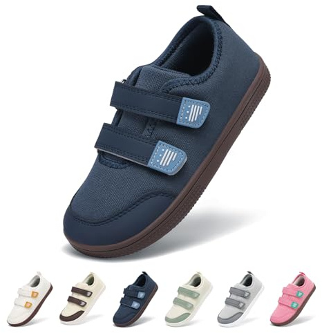 SAGUARO Bambini Scarpe Barefoot Bambina Bambino Sneakers Minimaliste Leggere Traspiranti Scarpe a Piedi Nudi Ragazzo Ragazza per Uso Quotidiano, Asilo e Parco Blu Scuro,Gr.29