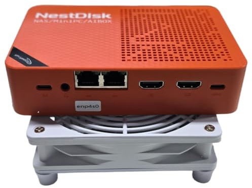 youyeetoo Nest Disk NAS & Mini PC med Intel N150-4-Bay NVMe-lagring upp till 16TB, 12GB DDR5 RAM, Dual 2.5GbE/WiFi 6, 3X 4K-utgång, förinstallerad OMV för hem/kontor (12GB + 64GB + 1TB, orange +