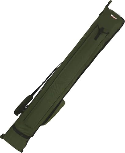 Traxis Complete Basic Case 1,90m - 12ft - Bolsa para Guardar Equipos de Pesca con 3 cañas montadas - Verde - El Estuche para Carpas Protege y Organiza - Máxima protección y eficiencia