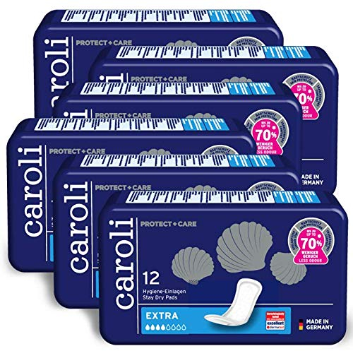Caroli Protect + Care Hygiene-Einlagen, Vorteilspack, Made in Germany (Extra 6 x 12 Stück)