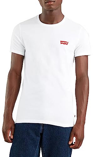 Levi's Herren 2-Pack Crewneck Graphic Tee T-Shirt, Chesthit White / Caviar, M