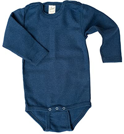 Lilano, Body mit Schulterknöpfen Uni, 70% Wolle (KBA), 30% Seide, 210 g/m² (Marine, 92)