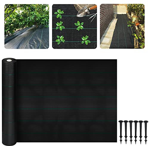 ACXIN 10m² Unkrautvlies Wasserdurchlässig 100g/m² Unkrautvlies Gartenvlies Atmungsaktiv und wasserdurchlässig, hohe Stabilität, UV-Beständigkeit Reißfestigkeit Natürliche Unkrautbekämpfung (2x5m)