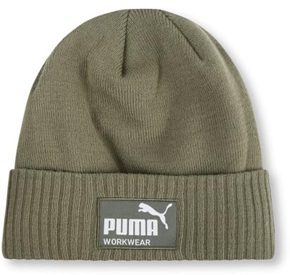 PUMA Workwear Mütze Herren Winter Beanie - Strickmütze mit Wärmepolsterung für Ohren, Atmungsaktive & Elastische Wintermütze - Oeko-TEX Zertifiziert, Perfekt für Outdoor Aktivitäten - Oliv