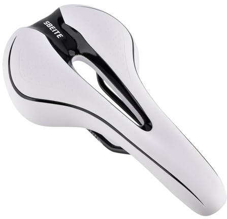 Robuster Mountainbike-Sattel, Weiß-Schwarz