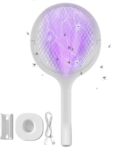 Vegena Tapette À Mouches Électrique, Raquette Electrique Insectes, Tapetteà Mouche Électrique, Raquette Moustique Electrique Lampe Anti Moustique Anti Mouche Anti Guepe Attrape Mouche Tue Mouche