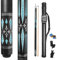 RAYNA GAMES Pool Queue, 58 Queue Sticks Pool Queues Satz, 11,5 mm Spitze Pool Cue Erwachsene Kanadischer Ahornholz Pool Cues für Professionelle Billardspieler-Blau