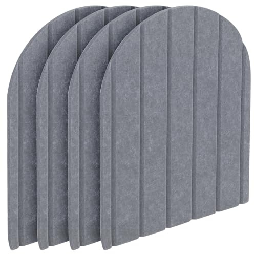 GDWD Pannelli da parete imbottiti, set da 4 pezzi, 43 cm x 32 cm, in feltro, per camera da letto, soggiorno, colore grigio medio