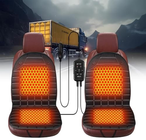 Wizvox Cuscino per Sedile Auto, Controllo Intelligente A Due Livelli Coprisedili Auto Riscaldabili, Caldo Antiscivolo Cuscino Guidatore Auto, Adatto per Il Viaggio,B