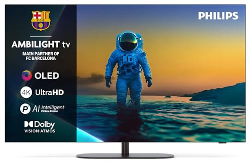 Philips Ambilight 42OLED820 4K OLED Smart TV - Pantalla de 42 Pulgadas con P5 AI Picture, Google TV, Dolby Vision y Sonido Dolby Atmos - Funciona con Alexa y Asistente de Google